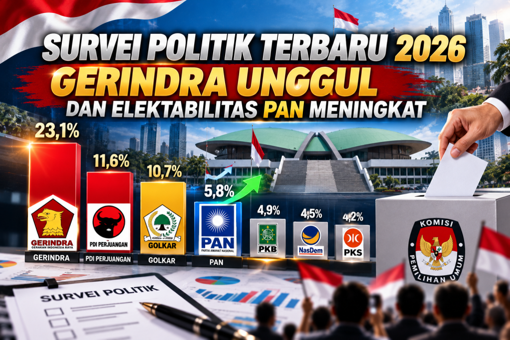 Survei Politik Terbaru 2026, Gerindra Unggul dan Elektabilitas PAN Meningkat